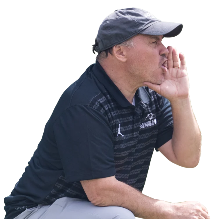 A lacrosse coach yells