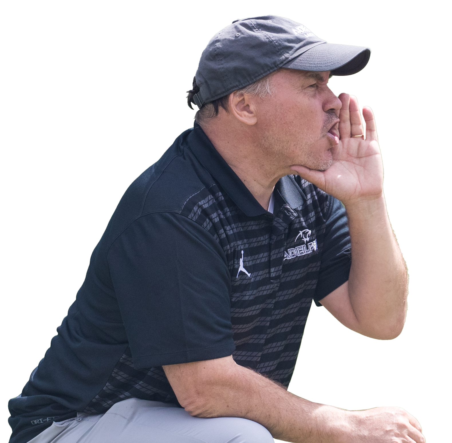 A lacrosse coach yells